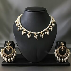 Pearl Necklace with Chand Bali