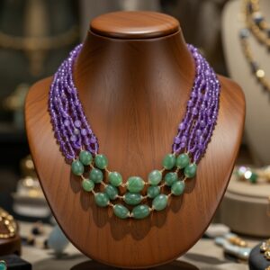 Multi-Layered Blue Green Necklace