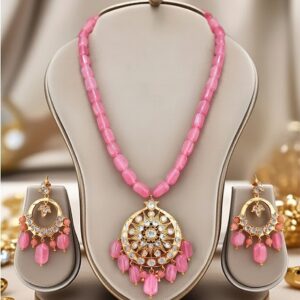 Elegant Pink Beads Necklace