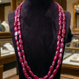 Maroon Beads Layered Necklace